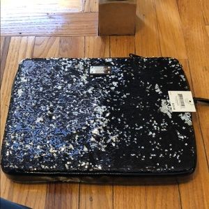 NWT Black Sequin Laptop Case 14"